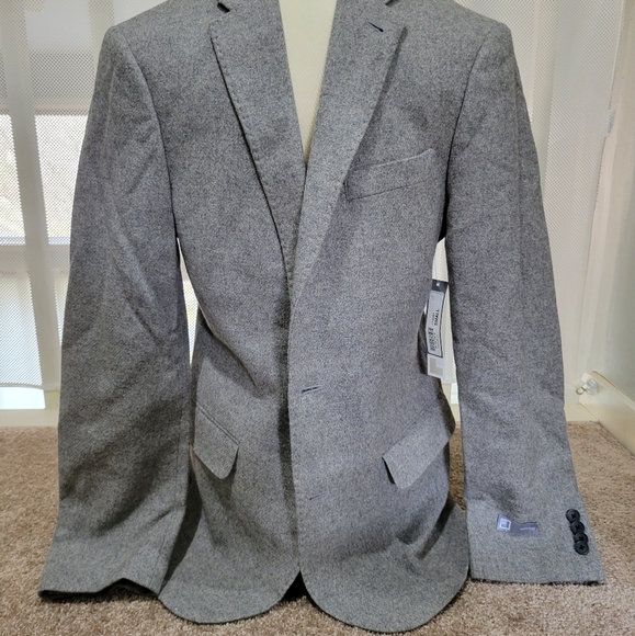Other - Sheek Grey Wool Suit Blazer Jacket